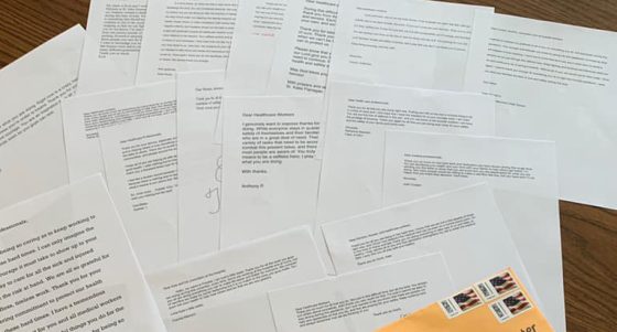 Notes of encouragement sent to nursing home residents - Diocese of Venice