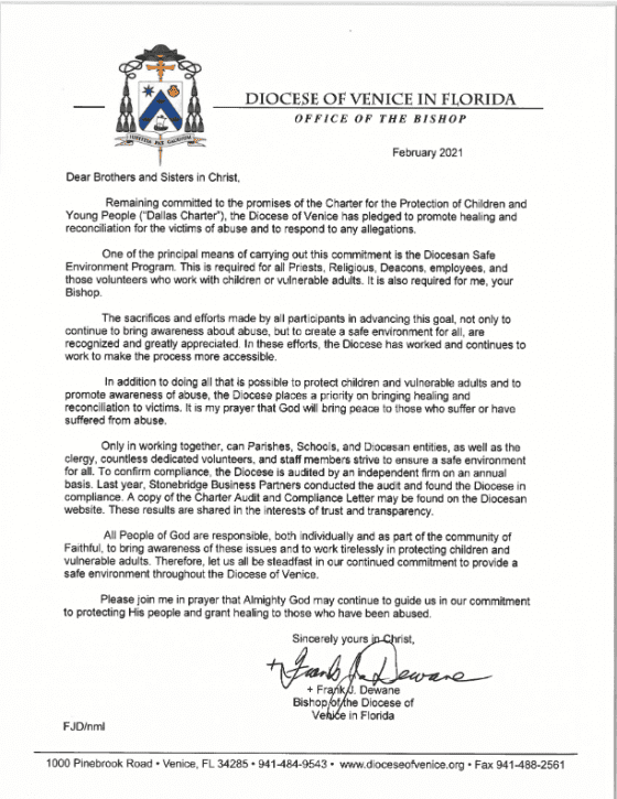 Letter from Bishop Dewane regarding Safe Environment 2021-thumbnail ...